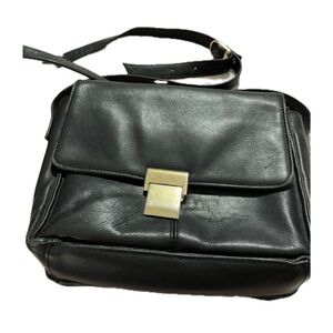 Easy Spirit Black Faux Leather Crossbody Shoulder Bag